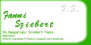 fanni sziebert business card